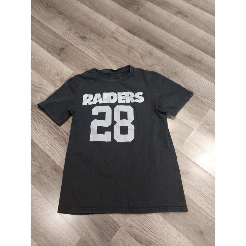 Girls 10/12 Unbranded Glitter Raiders Black Jacobs 28 Tshirt